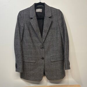 EVERLANE Wool Blend Plaid Blazer Jacket